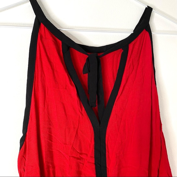GAP Bold  Cut Out Red Black Mini Slip Dress NWT - Picture 5 of 5